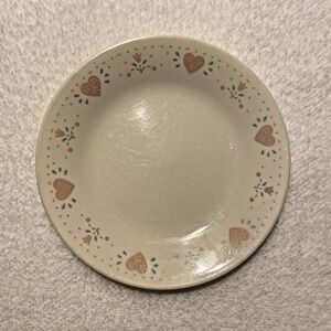 1 Corelle Bread Dessert Plate 6 3/4" Forever Yours Pink Hearts Cottagecore READ